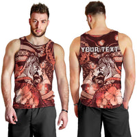 Personalised Maori Romantic Valentine Men Tank Top The Hongi Kiss Red Galaxy