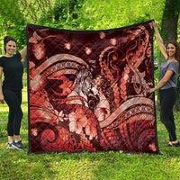 Maori Romantic Valentine Quilt The Hongi Kiss Red Galaxy