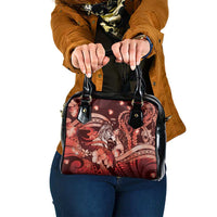 Maori Romantic Valentine Shoulder Handbag The Hongi Kiss Red Galaxy