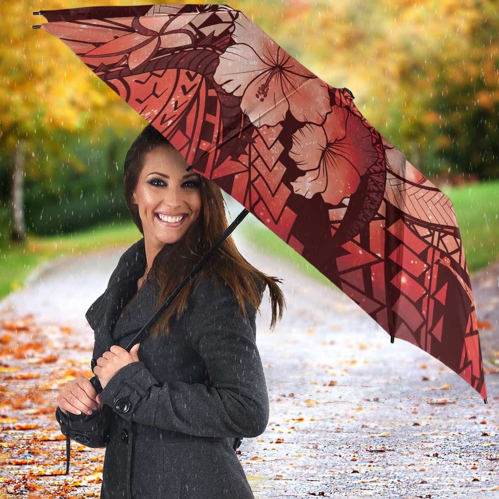 Maori Romantic Valentine Umbrella The Hongi Kiss Red Galaxy