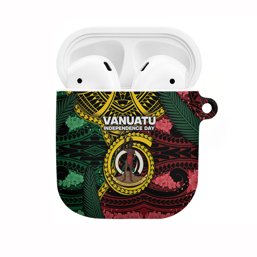 Vanuatu Independence Day AirPods Case Boar Tusk Warrior Tribal Floral Patterns DT05 Multicolor - Polynesian Pride