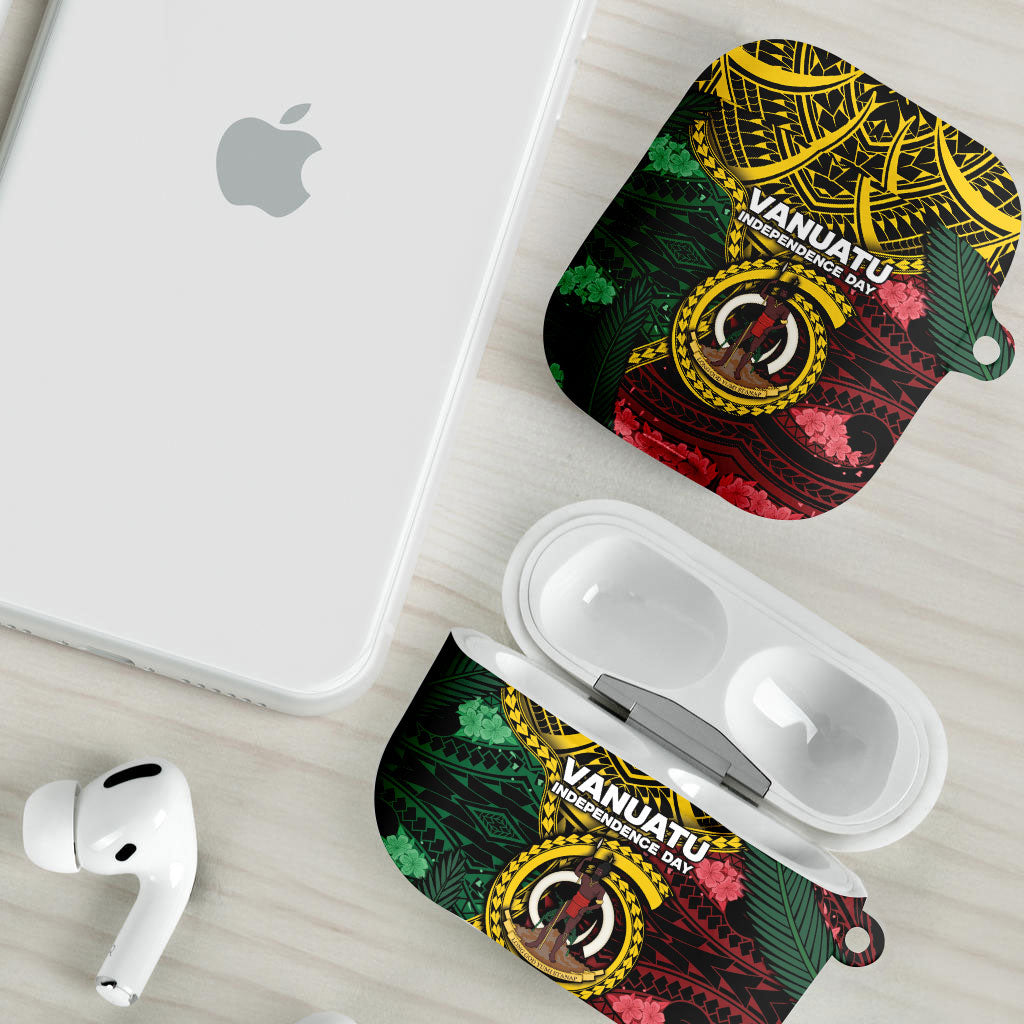 Vanuatu Independence Day AirPods Case Boar Tusk Warrior Tribal Floral Patterns