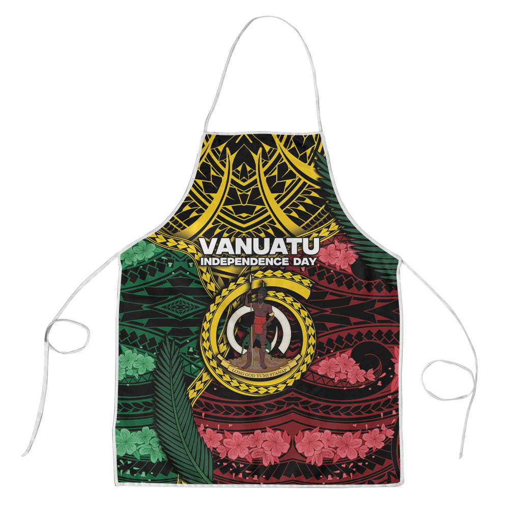 Vanuatu Independence Day Apron Boar Tusk Warrior Tribal Floral Patterns