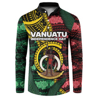 Personalised Vanuatu Independence Day Button Sweatshirt Boar Tusk Warrior Tribal Floral Patterns DT05 Multicolor - Polynesian Pride