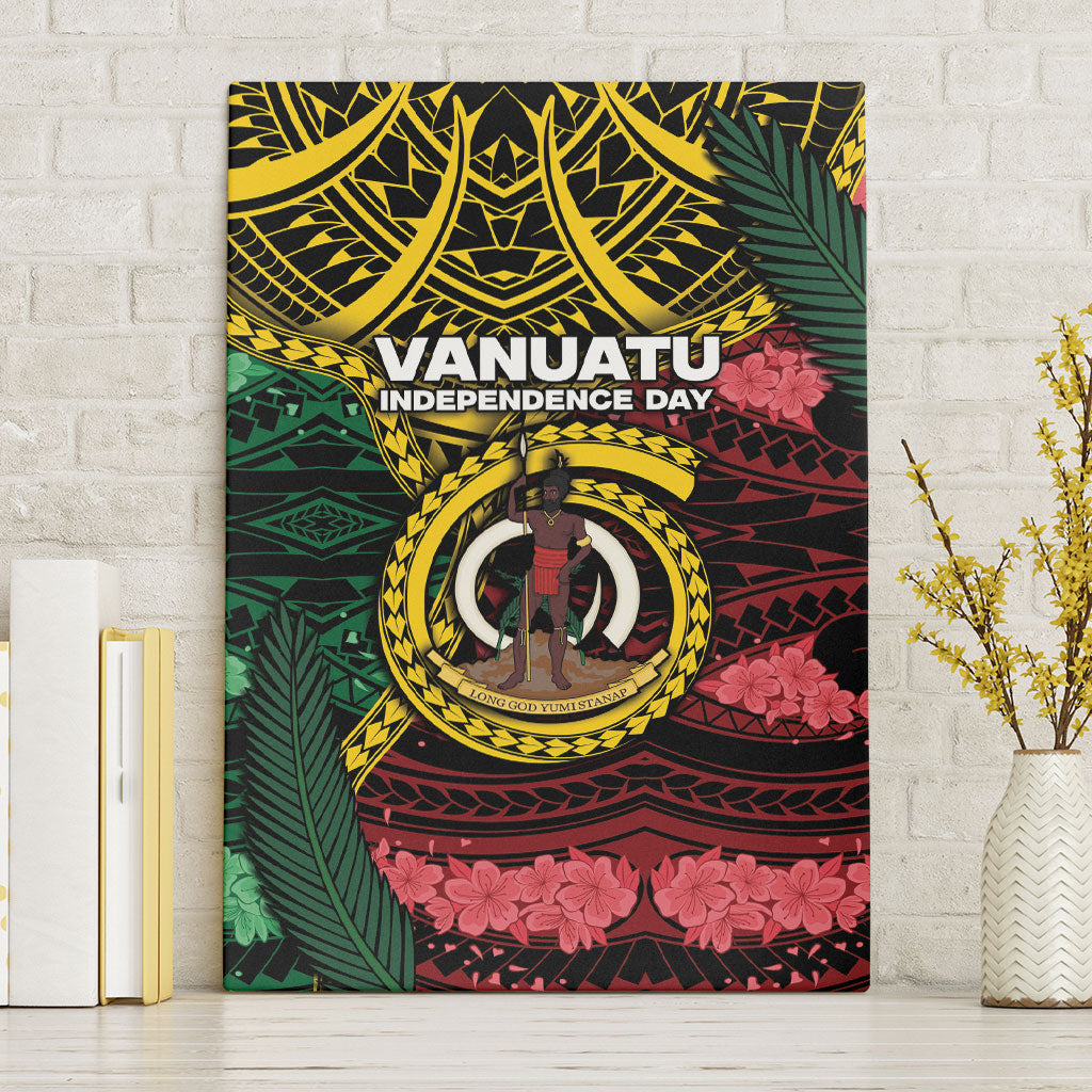 Vanuatu Independence Day Canvas Wall Art Boar Tusk Warrior Tribal Floral Patterns