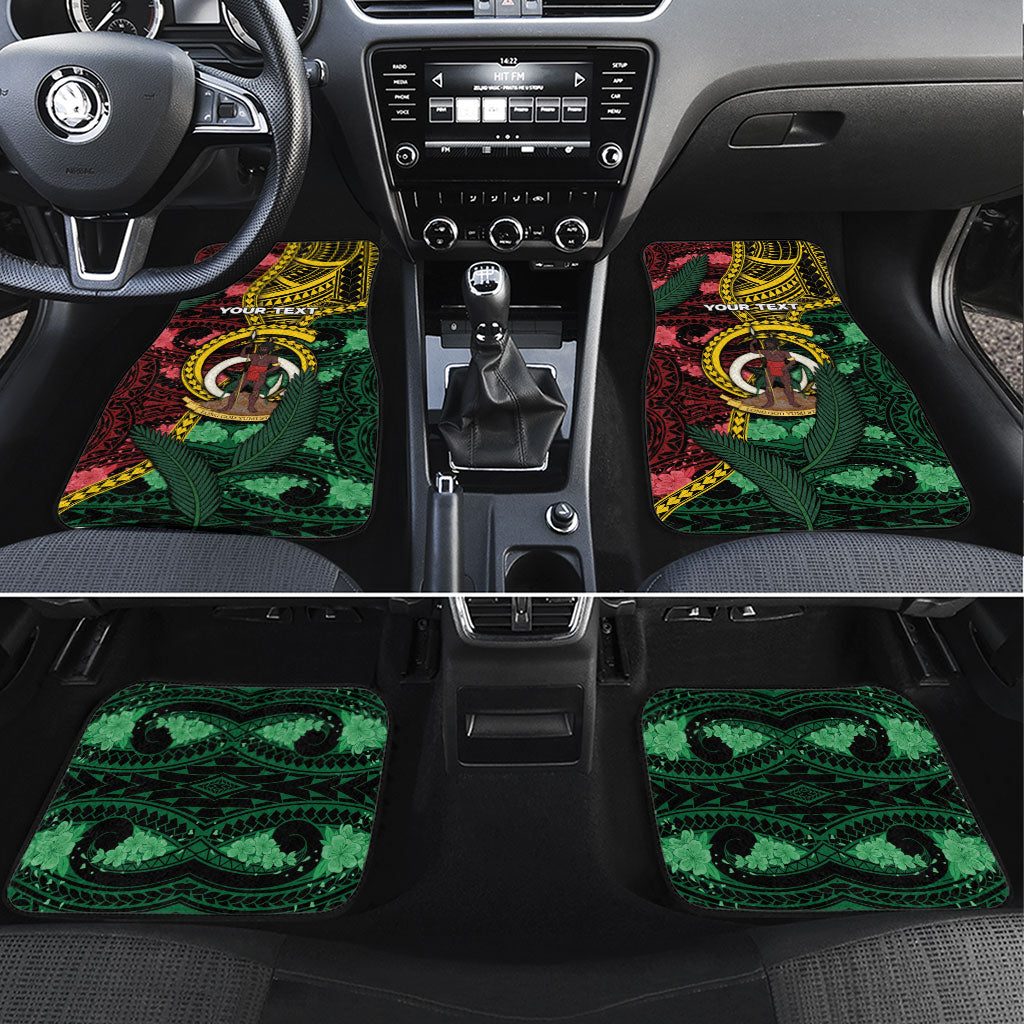 Personalised Vanuatu Independence Day Car Mats Boar Tusk Warrior Tribal Floral Patterns DT05 Set 4pcs Multicolor - Polynesian Pride