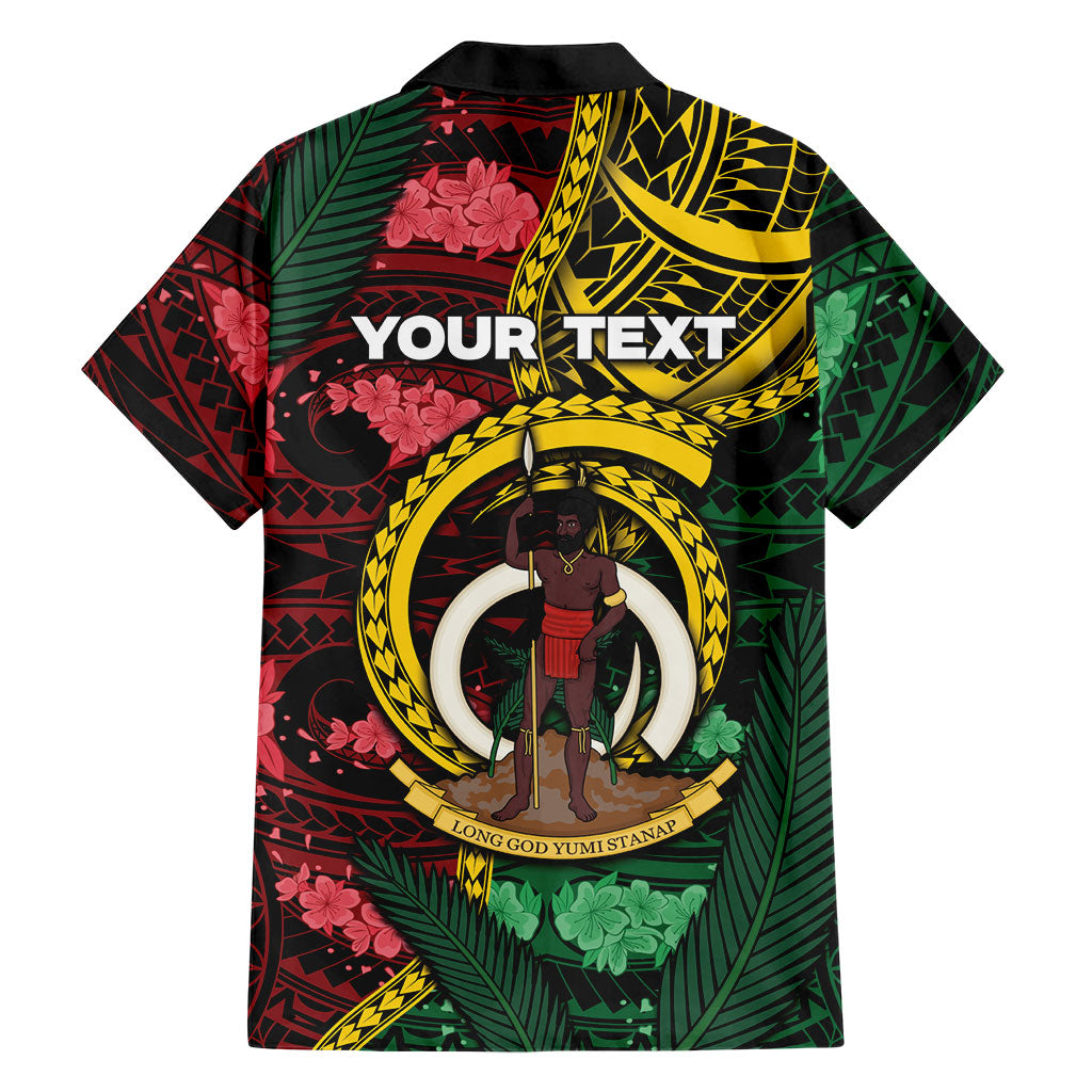 Personalised Vanuatu Independence Day Family Matching Long Sleeve Bodycon Dress and Hawaiian Shirt Boar Tusk Warrior Tribal Floral Patterns