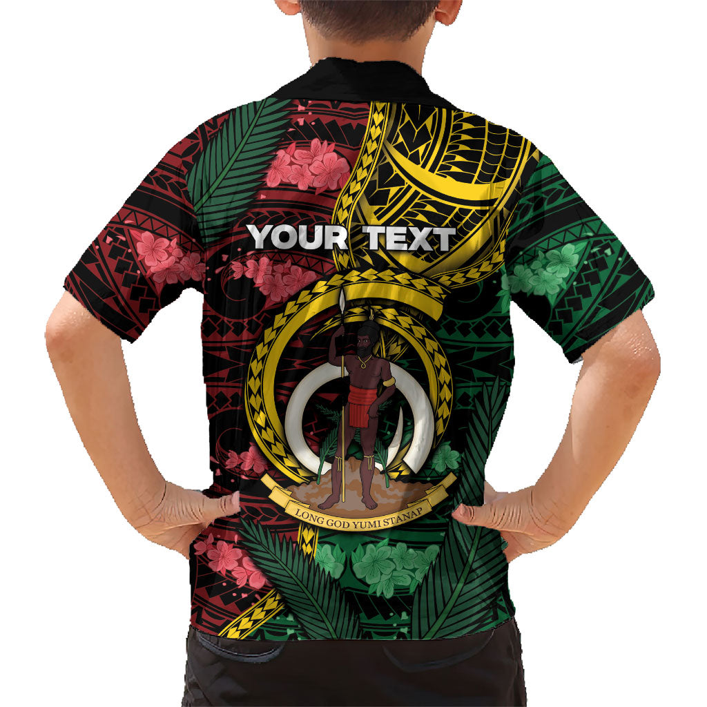 Personalised Vanuatu Independence Day Family Matching Mermaid Dress and Hawaiian Shirt Boar Tusk Warrior Tribal Floral Patterns