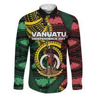 Personalised Vanuatu Independence Day Family Matching Off Shoulder Maxi Dress and Hawaiian Shirt Boar Tusk Warrior Tribal Floral Patterns
