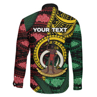 Personalised Vanuatu Independence Day Family Matching Puletasi and Hawaiian Shirt Boar Tusk Warrior Tribal Floral Patterns