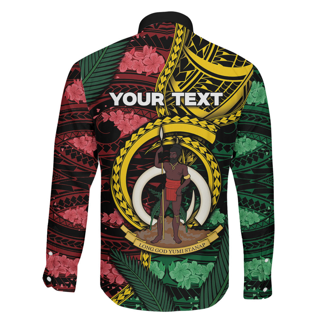 Personalised Vanuatu Independence Day Family Matching Short Sleeve Bodycon Dress and Hawaiian Shirt Boar Tusk Warrior Tribal Floral Patterns