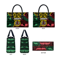 Vanuatu Independence Day Leather Bag Boar Tusk Warrior Tribal Floral Patterns