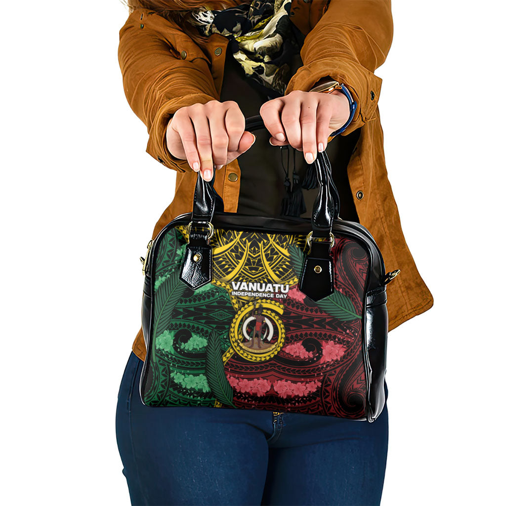 Vanuatu Independence Day Shoulder Handbag Boar Tusk Warrior Tribal Floral Patterns DT05 One Size Multicolor - Polynesian Pride