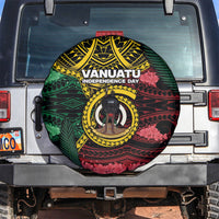 Vanuatu Independence Day Spare Tire Cover Boar Tusk Warrior Tribal Floral Patterns