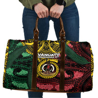 Vanuatu Independence Day Travel Bag Boar Tusk Warrior Tribal Floral Patterns