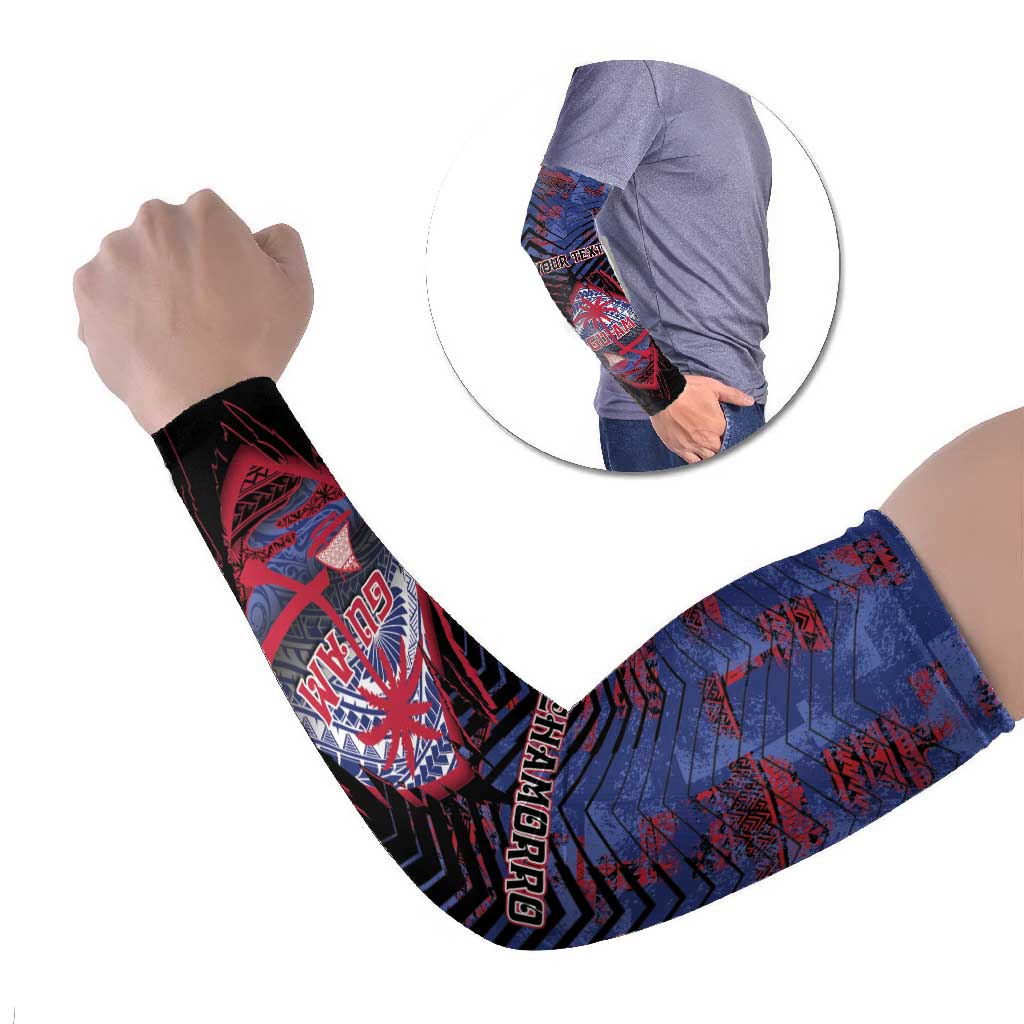 Guam Arm Sleeves Chamorro Seal Tribal Scratch Design - Polynesian Pride