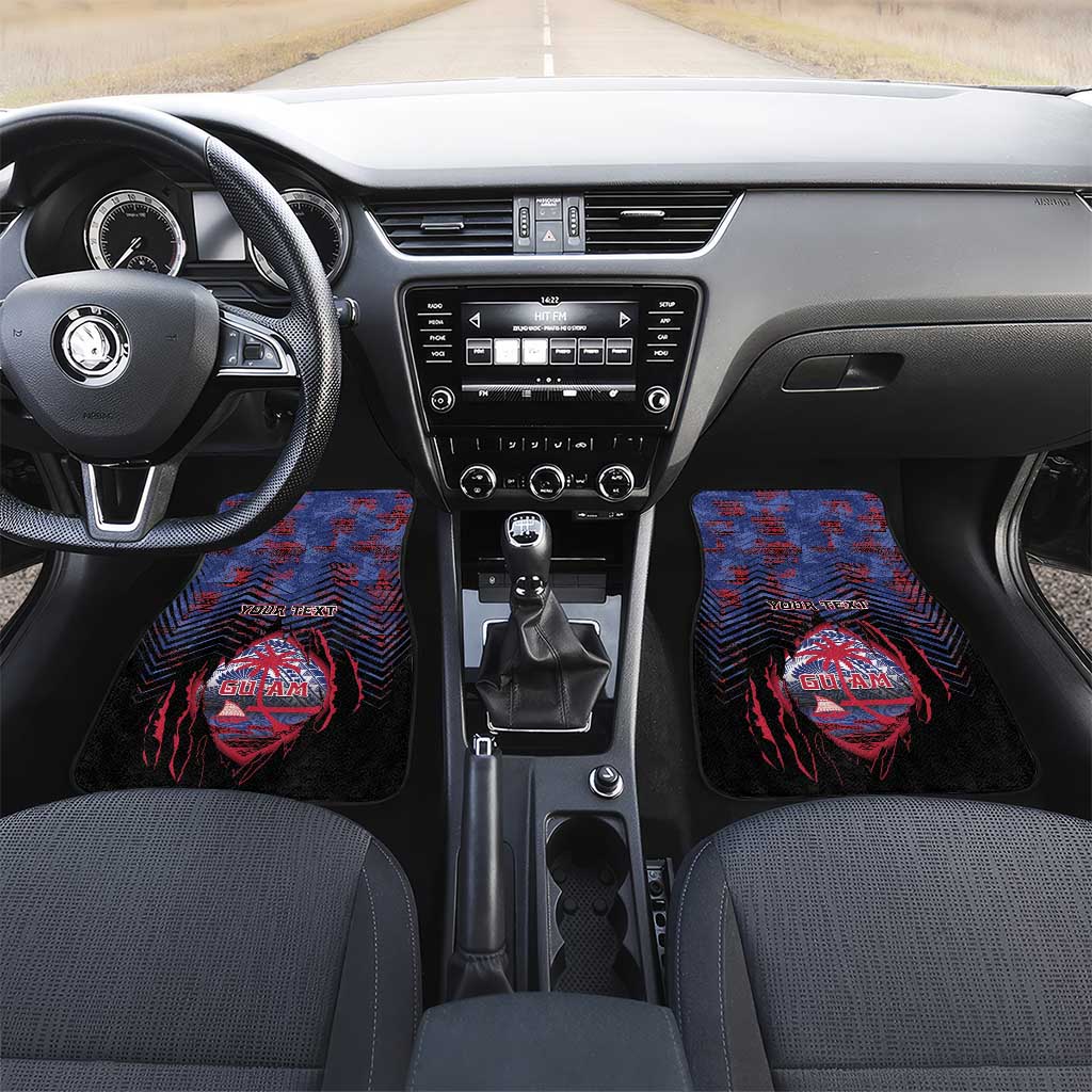 Personalised Guam Car Mats Chamorro Seal Tribal Scratch Design - Polynesian Pride