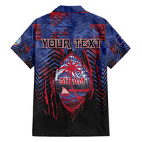 Personalised Guam Family Matching Long Sleeve Bodycon Dress and Hawaiian Shirt Chamorro Seal Tribal Scratch Design DT05 - Polynesian Pride