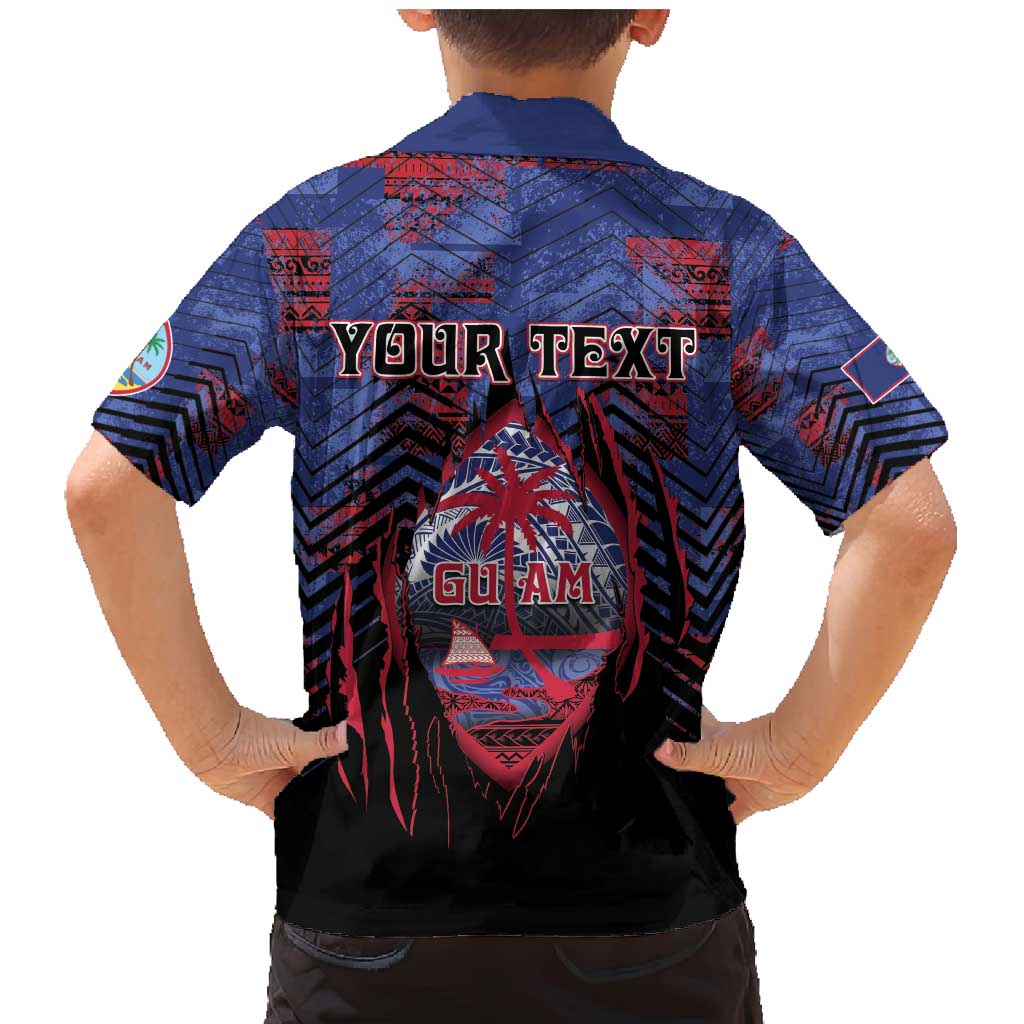 Personalised Guam Family Matching Mermaid Dress and Hawaiian Shirt Chamorro Seal Tribal Scratch Design DT05 - Polynesian Pride