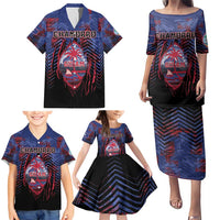 Personalised Guam Family Matching Puletasi and Hawaiian Shirt Chamorro Seal Tribal Scratch Design DT05 - Polynesian Pride