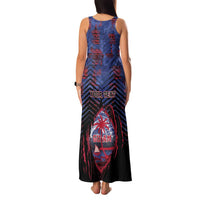 Personalised Guam Family Matching Tank Maxi Dress and Hawaiian Shirt Chamorro Seal Tribal Scratch Design DT05 - Polynesian Pride