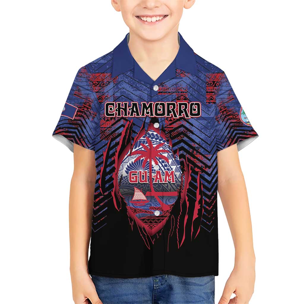 Personalised Guam Hawaiian Shirt Chamorro Seal Tribal Scratch Design DT05 - Polynesian Pride