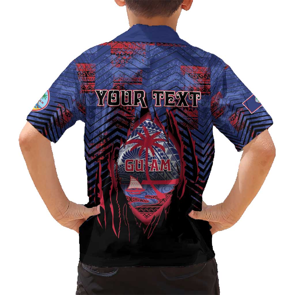 Personalised Guam Hawaiian Shirt Chamorro Seal Tribal Scratch Design DT05 - Polynesian Pride