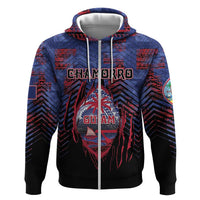 Personalised Guam Hoodie Chamorro Seal Tribal Scratch Design - Polynesian Pride