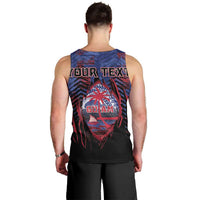Personalised Guam Men Tank Top Chamorro Seal Tribal Scratch Design - Polynesian Pride