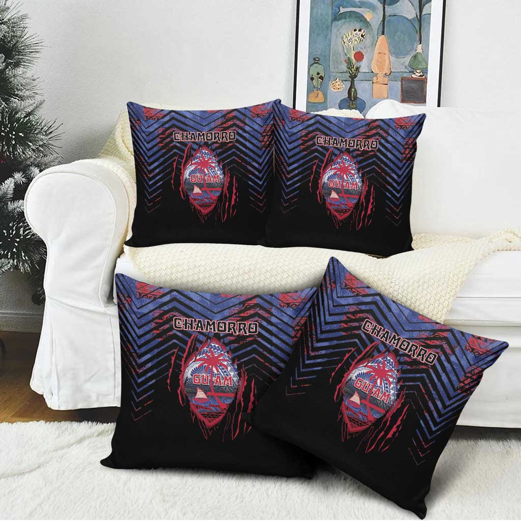 Guam Pillow Cover Chamorro Seal Tribal Scratch Design - Polynesian Pride