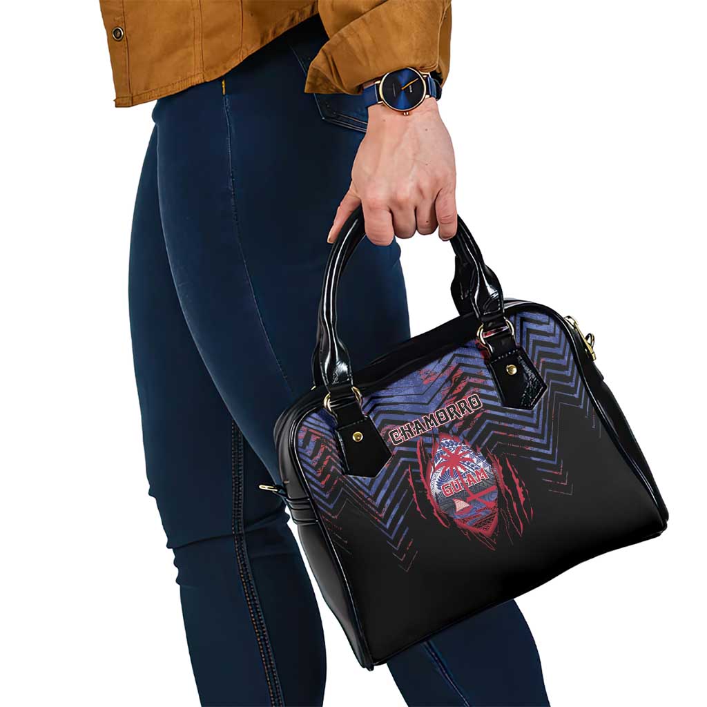 Guam Shoulder Handbag Chamorro Seal Tribal Scratch Design - Polynesian Pride