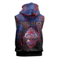 Personalised Guam Sleeveless Hoodie Chamorro Seal Tribal Scratch Design DT05 - Polynesian Pride