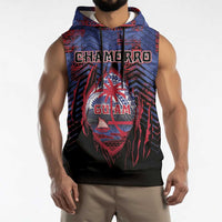Personalised Guam Sleeveless Hoodie Chamorro Seal Tribal Scratch Design DT05 - Polynesian Pride