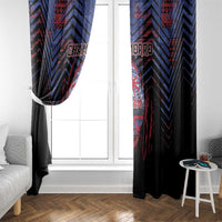 Guam Window Curtain Chamorro Seal Tribal Scratch Design - Polynesian Pride
