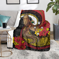 Papua New Guinea Language Week Blanket Bird Of Paradise Tribal Floral Pattern DT05 - Polynesian Pride