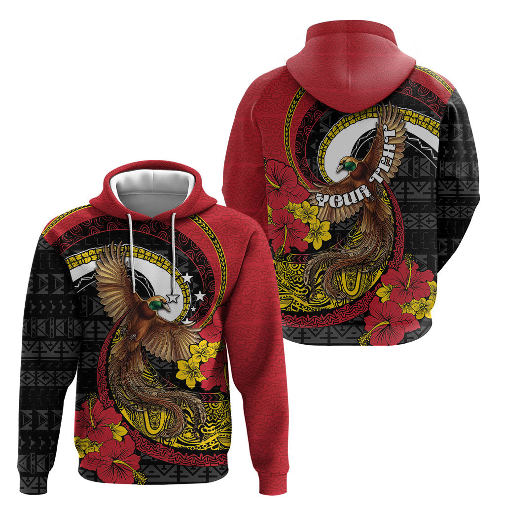 Personalised Papua New Guinea Language Week Hoodie Bird Of Paradise Tribal Floral Pattern DT05 - Polynesian Pride
