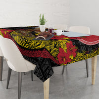 Papua New Guinea Language Week Tablecloth Bird Of Paradise Tribal Floral Pattern DT05 - Polynesian Pride