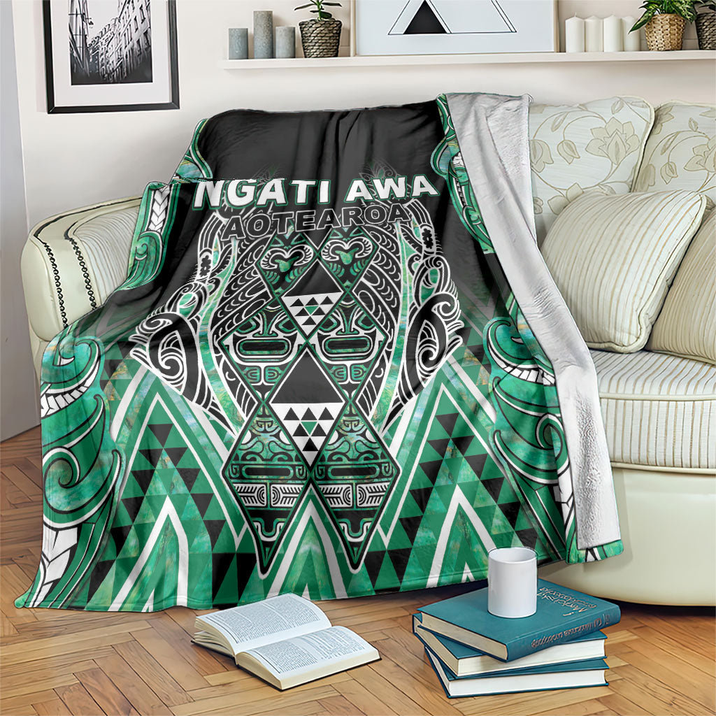 Aotearoa Ngati Awa Blanket Maori Tribal Green Marble Paua Shell Pattern