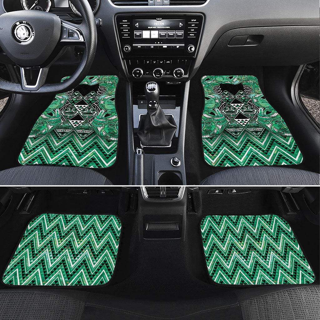 Aotearoa Ngati Awa Car Mats Maori Tribal Green Marble Paua Shell Pattern