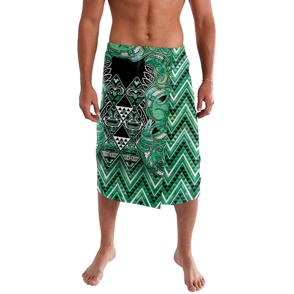 Aotearoa Ngati Awa Lavalava Maori Tribal Green Marble Paua Shell Pattern
