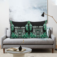 Aotearoa Ngati Awa Pillow Cover Maori Tribal Green Marble Paua Shell Pattern DT05 - Polynesian Pride