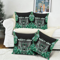 Aotearoa Ngati Awa Pillow Cover Maori Tribal Green Marble Paua Shell Pattern DT05 - Polynesian Pride