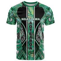 Aotearoa Ngati Awa T Shirt Maori Tribal Green Marble Paua Shell Pattern DT05 Green - Polynesian Pride