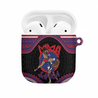 Samoa Mixed Martial Arts AirPods Case Flying Knee Of Samoan DT05 Black - Polynesian Pride