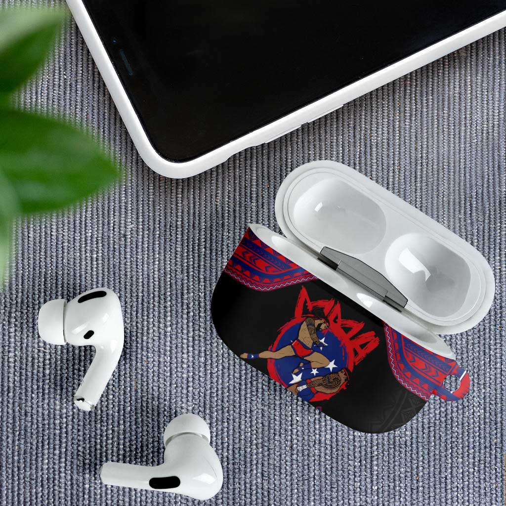 Samoa Mixed Martial Arts AirPods Case Flying Knee Of Samoan DT05 - Polynesian Pride