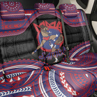 Samoa Mixed Martial Arts Back Car Seat Cover Flying Knee Of Samoan - Polynesian Pride