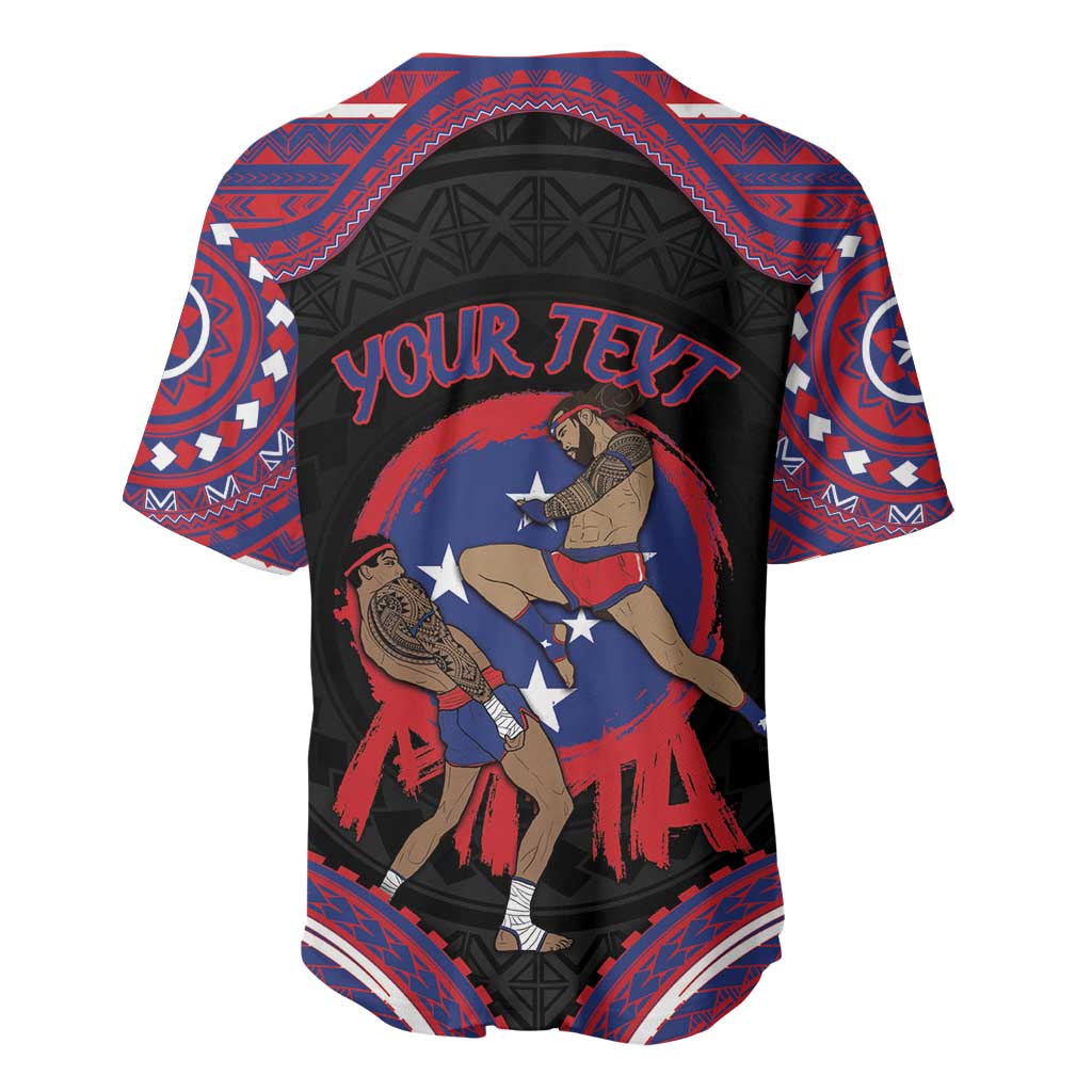 Personalised Samoa Mixed Martial Arts Baseball Jersey Flying Knee Of Samoan - Polynesian Pride