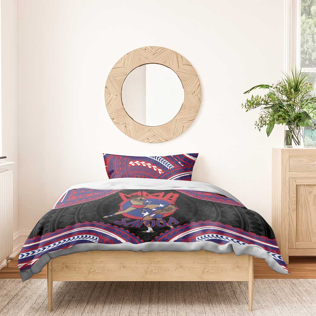 Samoa Mixed Martial Arts Bedding Set Flying Knee Of Samoan - Polynesian Pride