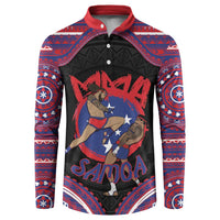 Personalised Samoa Mixed Martial Arts Button Sweatshirt Flying Knee Of Samoan - Polynesian Pride