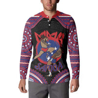 Personalised Samoa Mixed Martial Arts Button Sweatshirt Flying Knee Of Samoan - Polynesian Pride